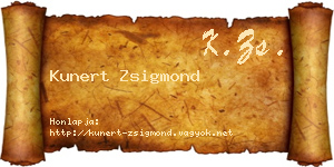 Kunert Zsigmond névjegykártya
